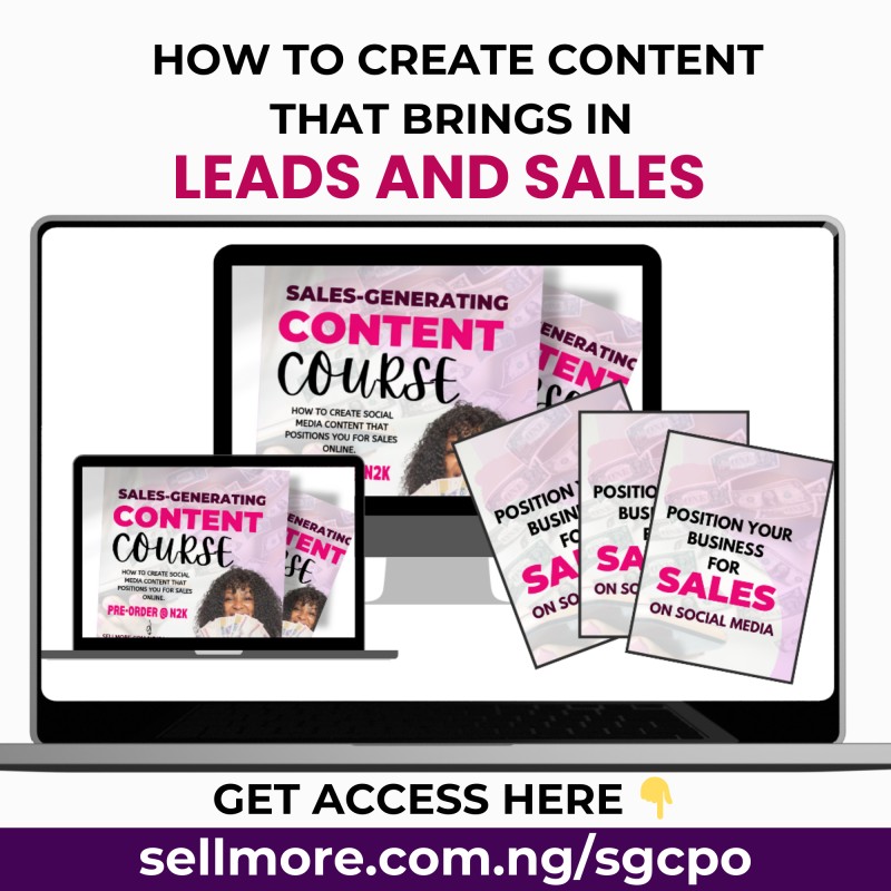 Sales generating content course