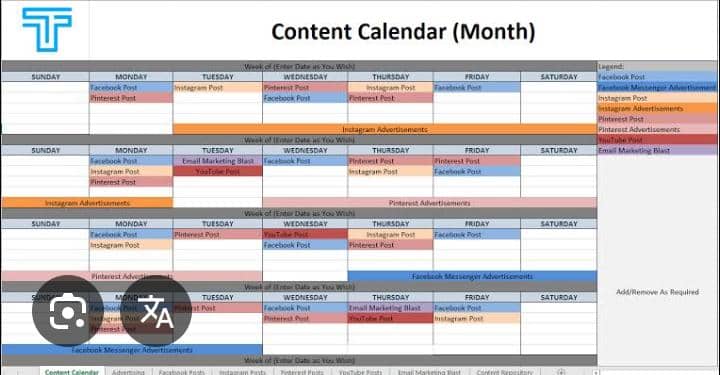 Content Calendar Template