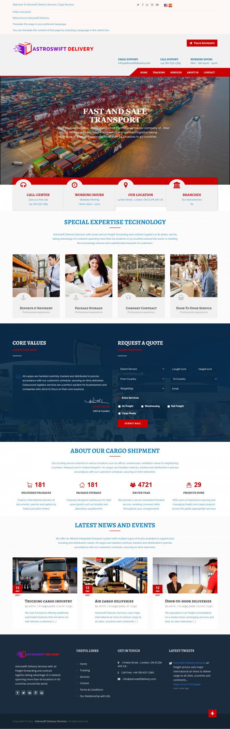 Shipping Website Script Template with Location Changer