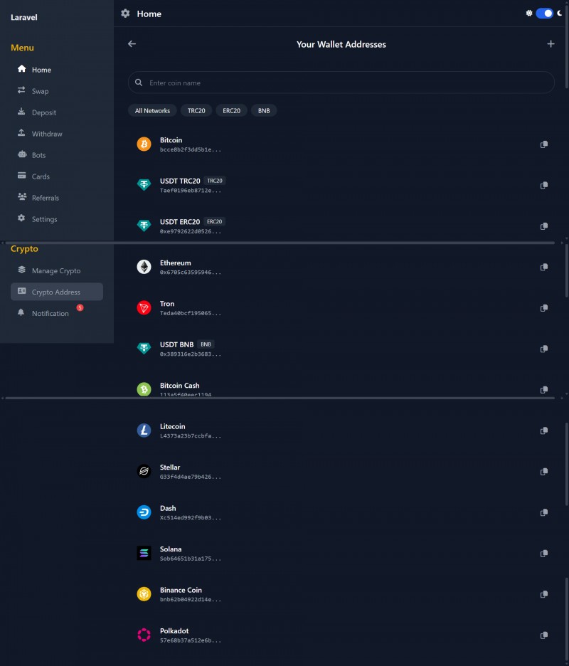 Qfs Crypto Script with Wallet Connect System