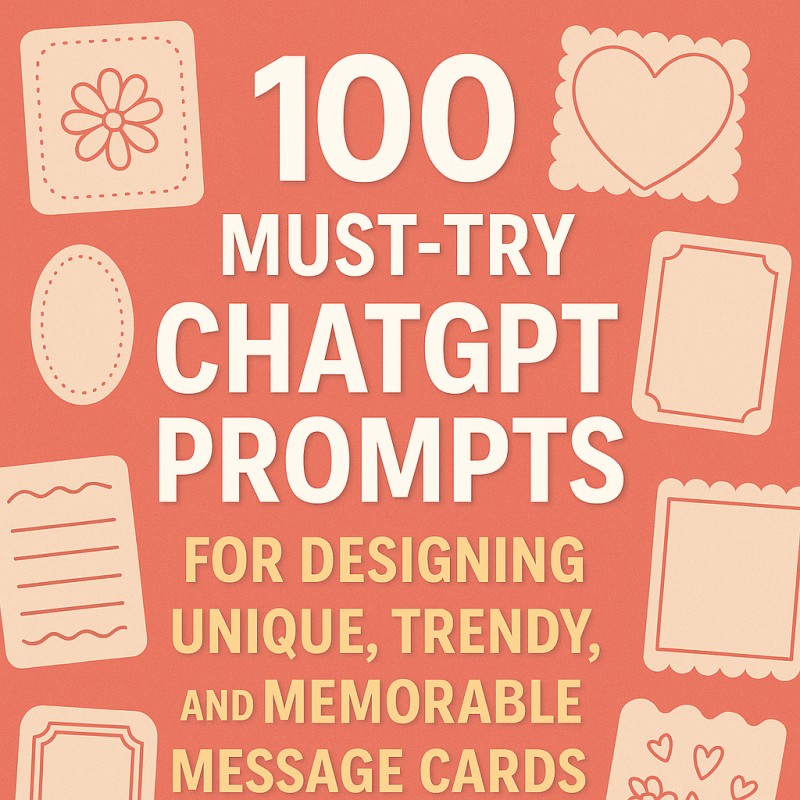 100 Must-Try ChatGPT Prompts for Designing Unique, Trendy, and Memorable Message Cards