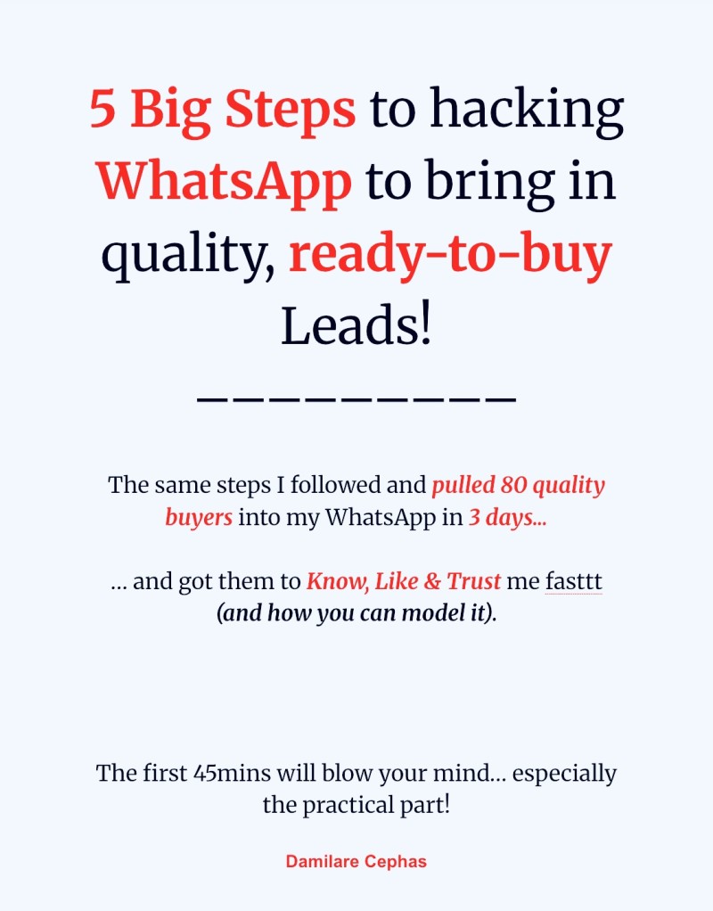 5 BS to hacking WhatsApp for quality, ready-to-buy Leads