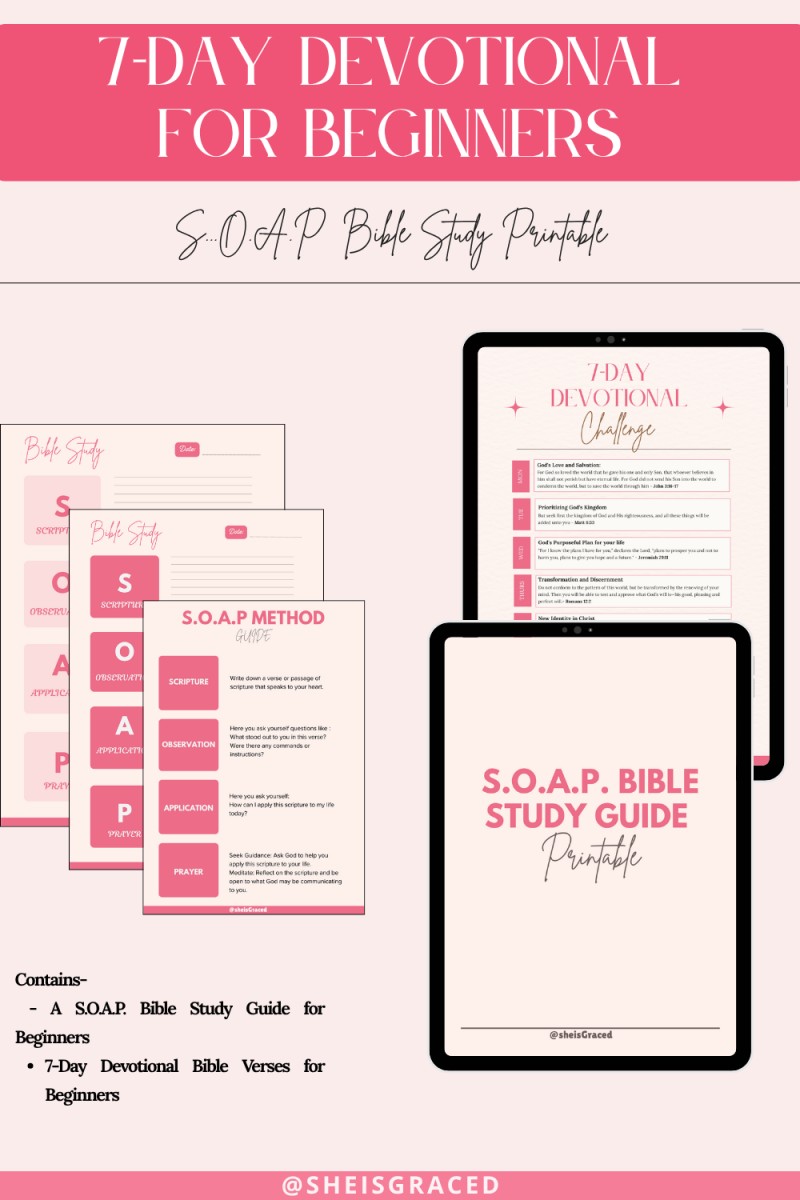 7-Day Devotional & S.O.A.P Bible Study Printable