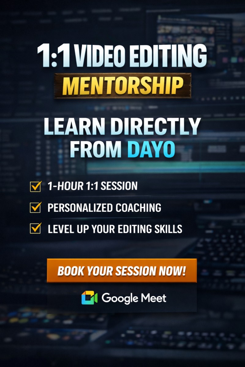1:1 Video Editing Mentorship Session
