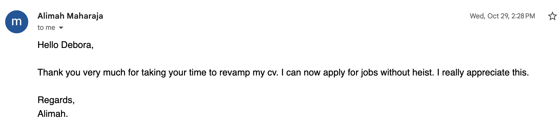 Customer review 1