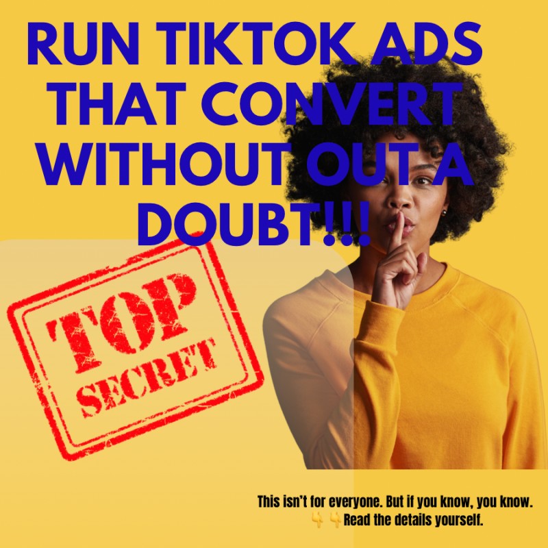 TIKTOK ADS CONVERSION SECRET