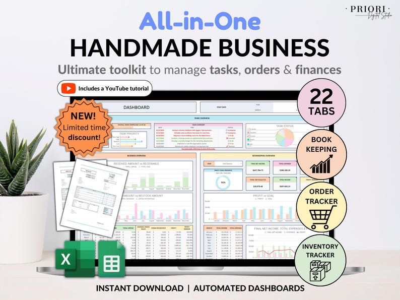 🧵 All-in-One Handmade Business Tracker – Smart Management for Craft Businesses