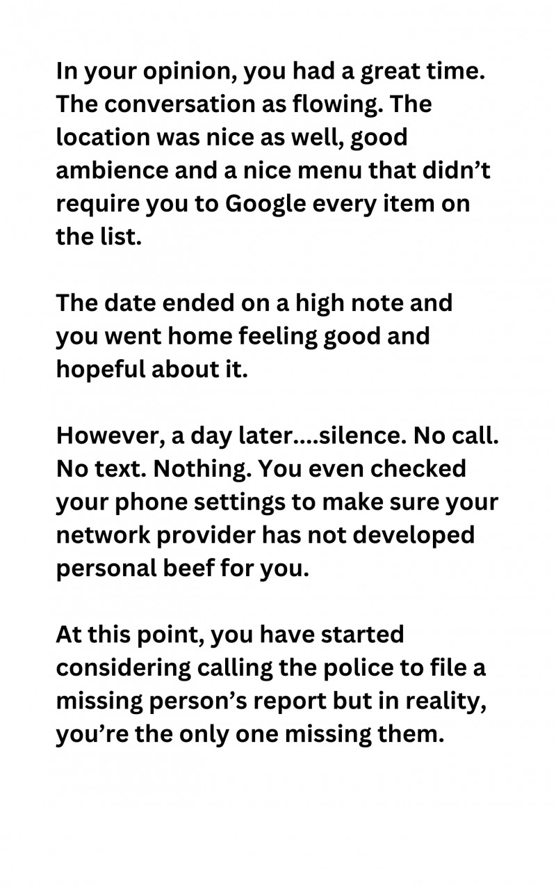 The Date Went Well, So Why Did They Ghost? (Concise)