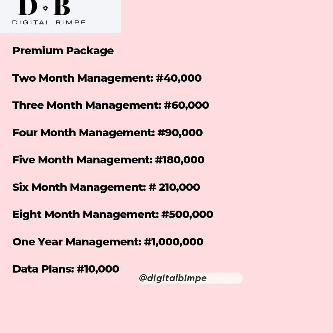 Social Media Management ( Premium ) Two Months