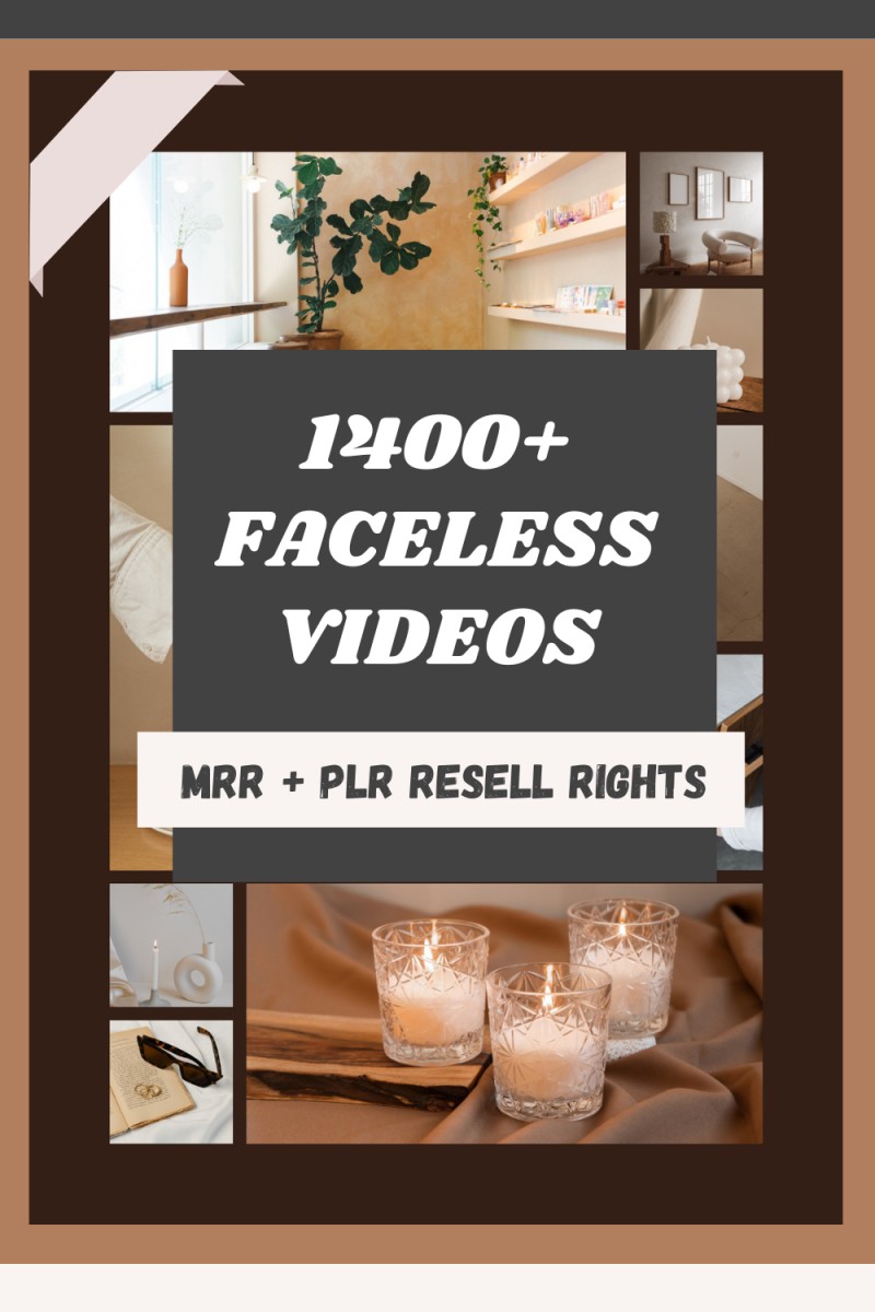 1400+ Faceless Viral Marketing Videos (w/ MRR + PLR Rights) Plus A Free Faceless Marketing Guide to Sell Fast Without Showing Up