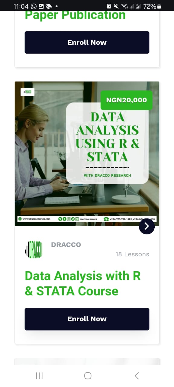 Data Analysis using R and stata.