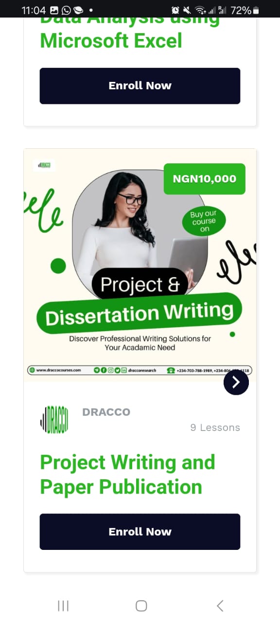 Project/Dissertation Writing and Paper Publication