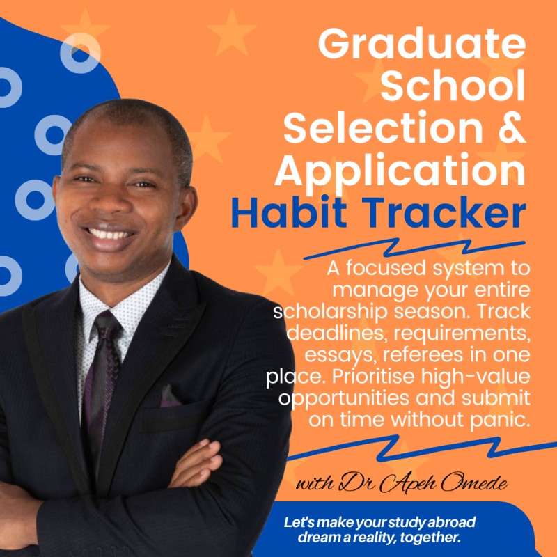 Graduate School Selection & Application Habit Tracker