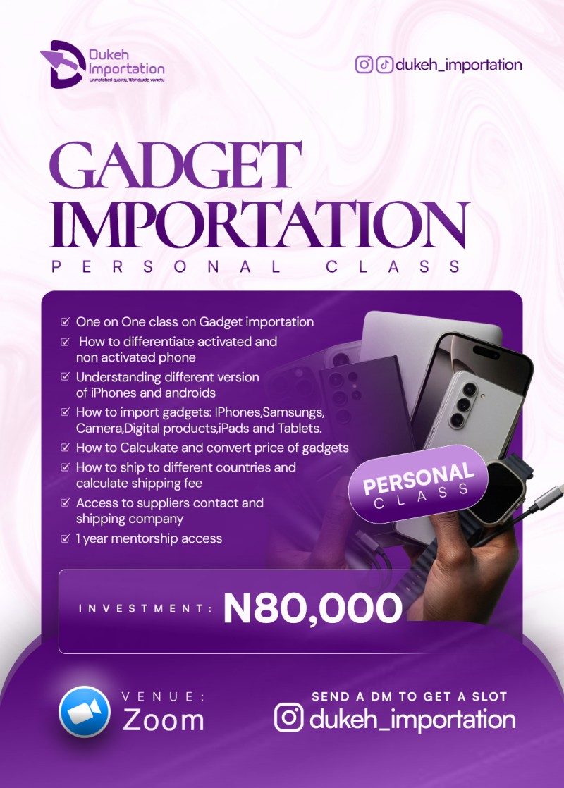 PERSONAL GADGET IMPORTATION