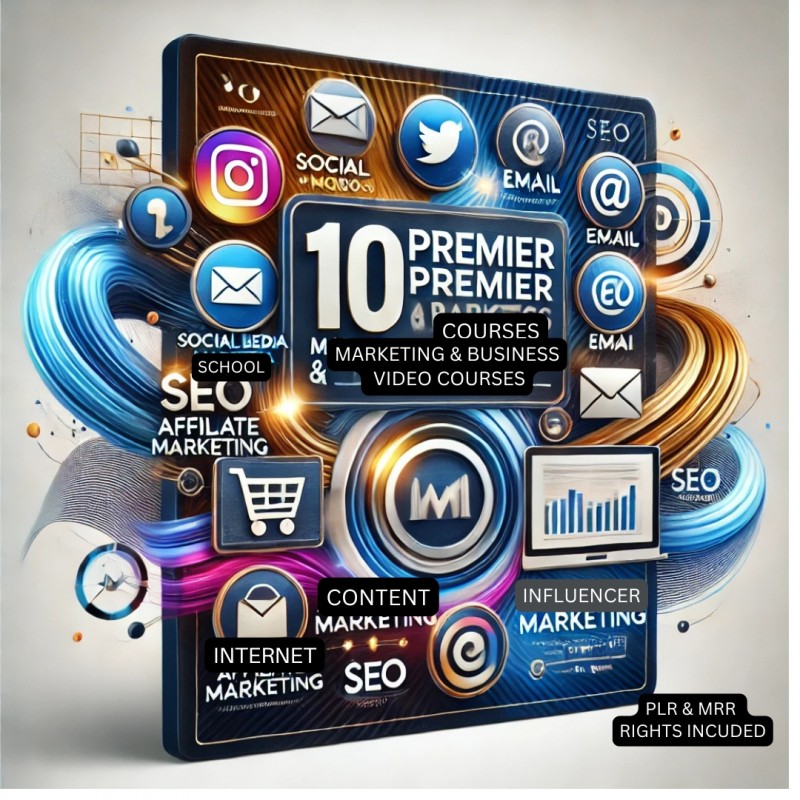 10  PREMIER MARKETING AND  ONLINE  VIDEO COURSES WITH PLR &MRR RIGHTS