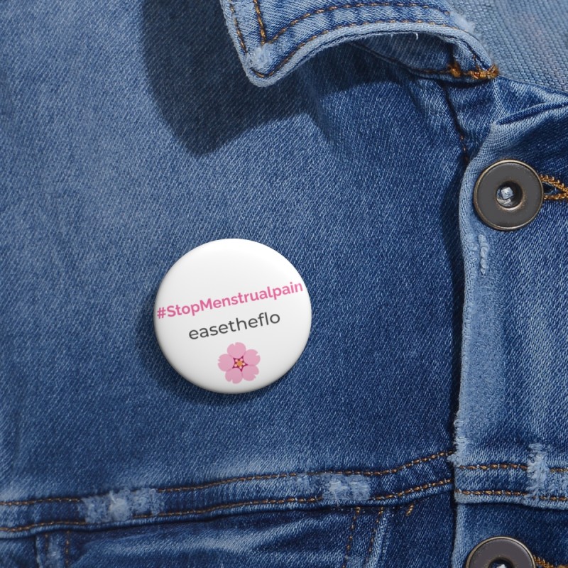 Chanel Awareness Pin 🌸 – #StopMenstrualPain Relief Badge | Ease The Flo