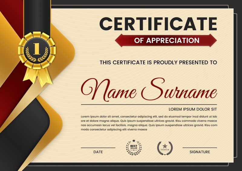 Elegance Horizontal Certificate