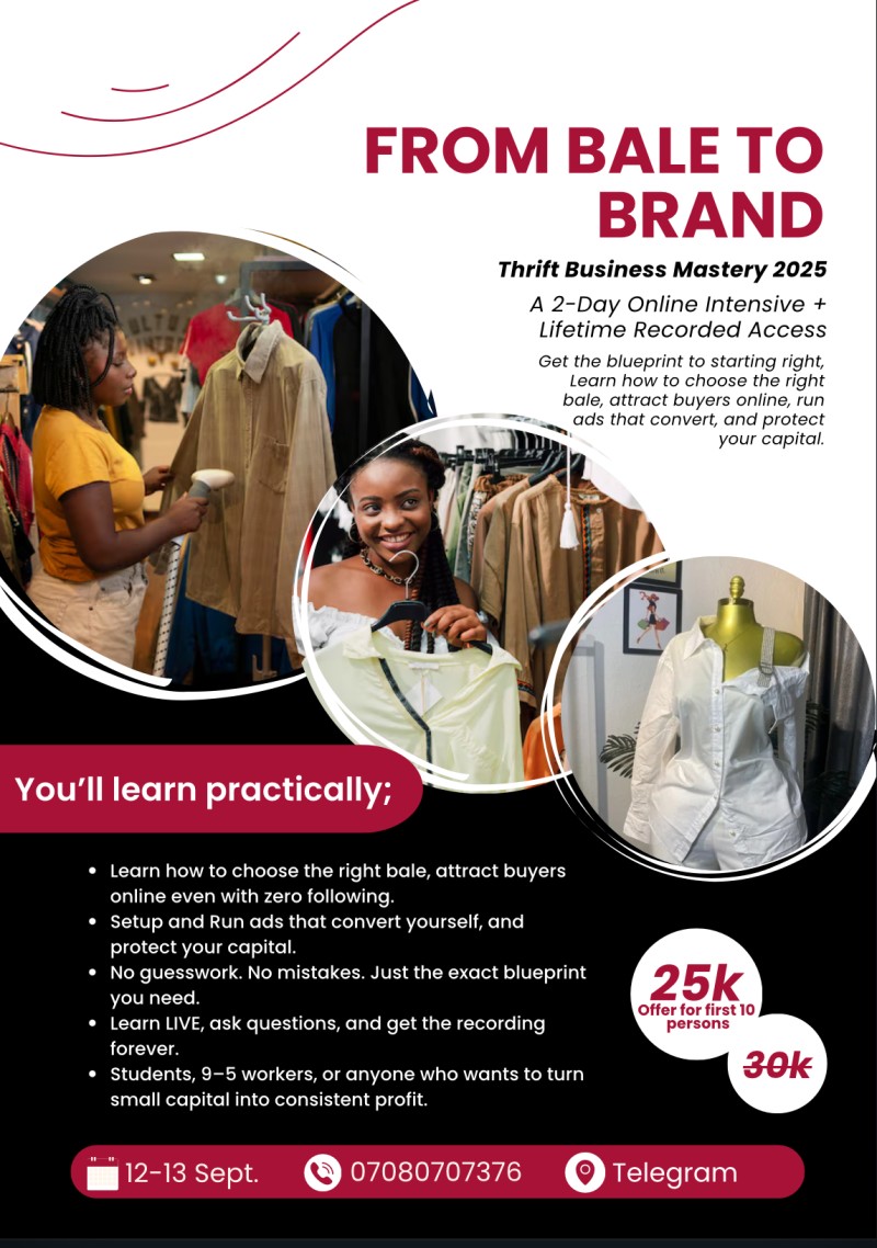 Bale to Brand ; Thrift Business Mastery 2025 ( Recorded Course)