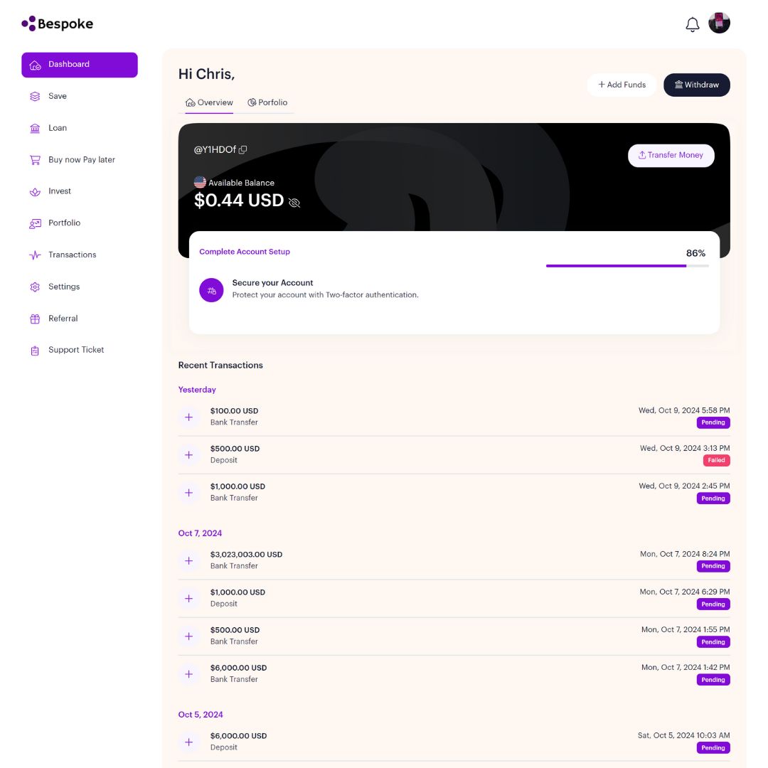 Bespoke - Financial solution platform