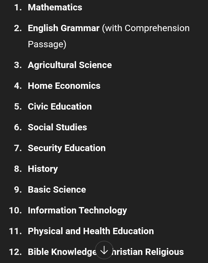 Third Term Examinations Primary 1 All Subjects