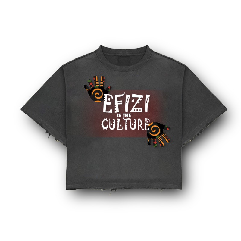 Efizi Is The Culture T-Shirt (Grey Mineral Washed Tee)