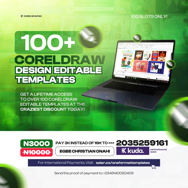 EDITABLE DESIGN TEMPLATES (PHOTOSHOP, CORELDRAW, CANVA OR PIXELLAB)