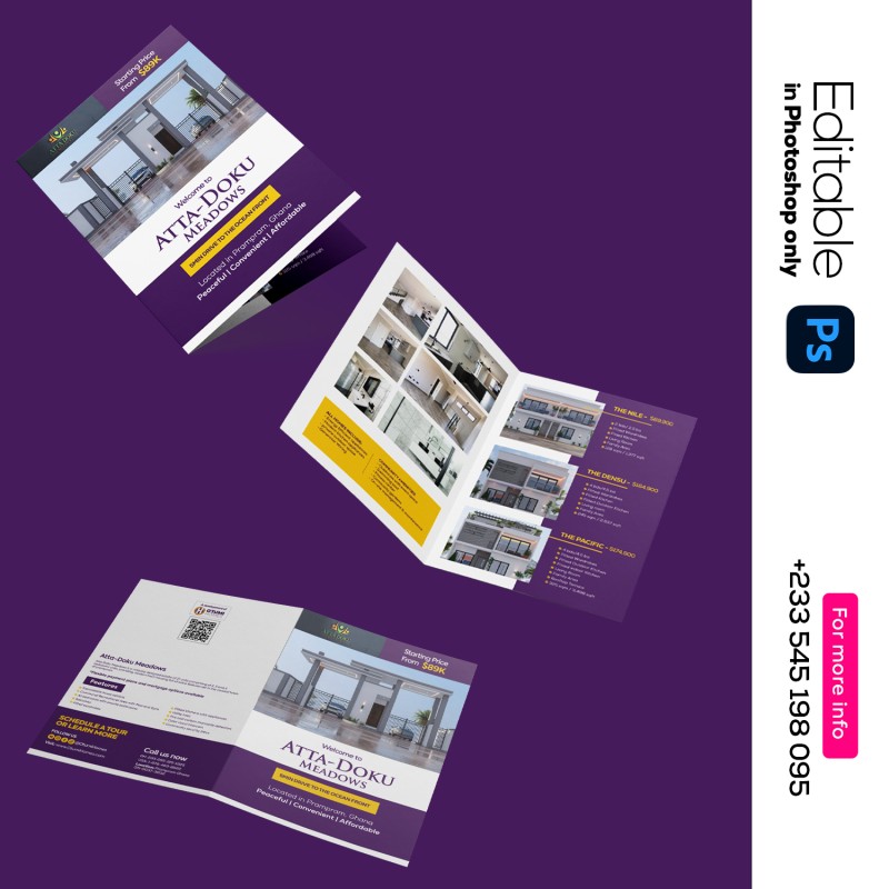 2 FOLD A4 BROCHURE DESIGN TEMPLATE