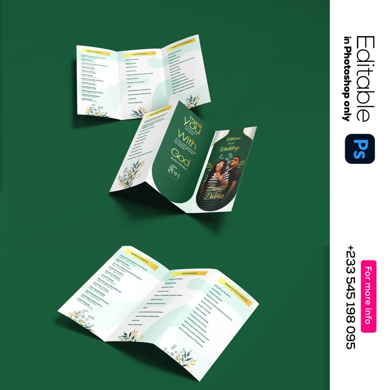 WEDDING TRIFOLD BROCHURE TEMPLATE