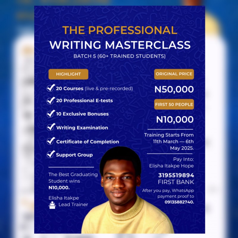 The Professional Writing Masterclass (Batch 5)