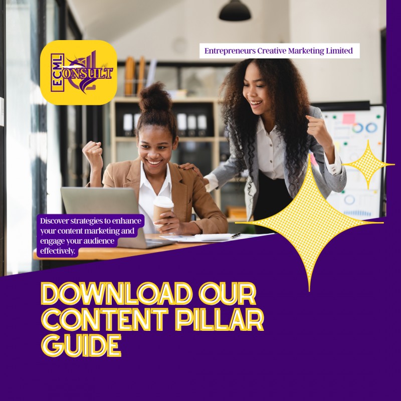 ECML Consult Content Pillar Planner For Entrepreneurs, Small Business Owners Marketing Beginners
