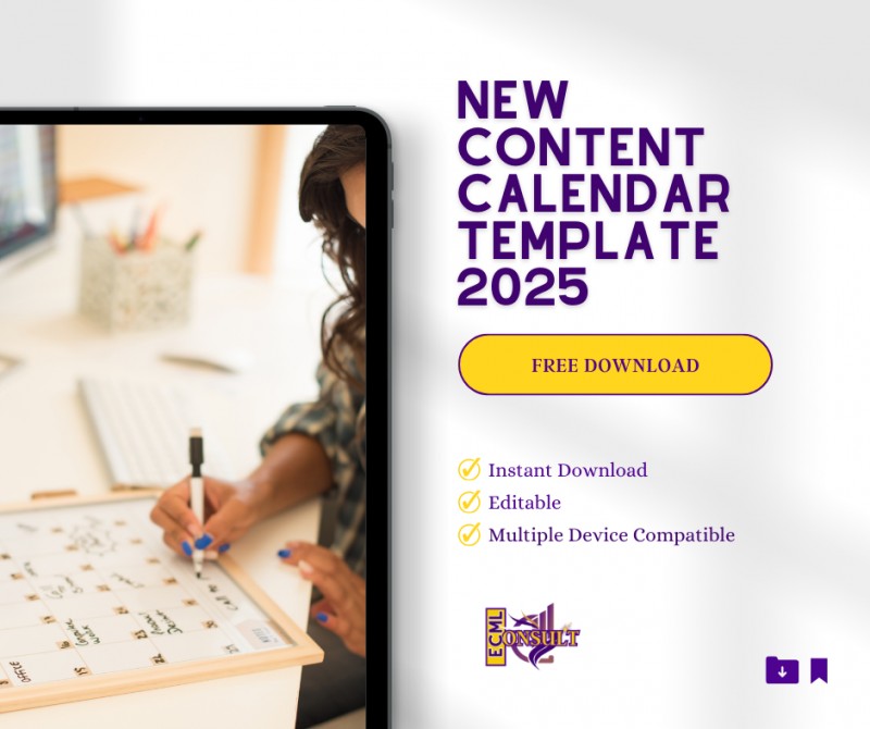 Editable Content Calendar Template 2025
