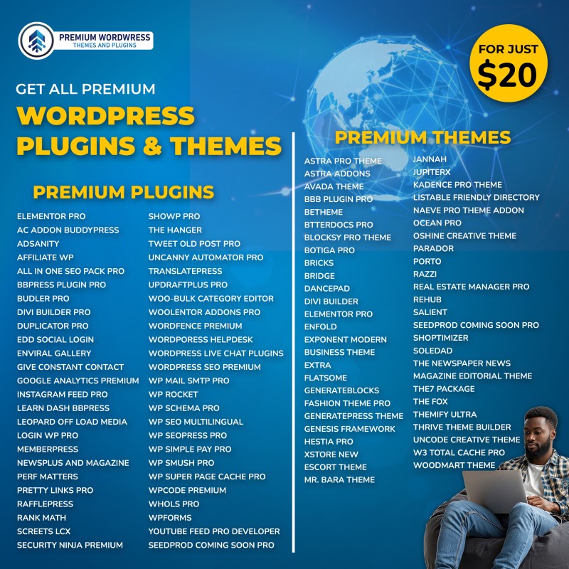 100 Premium WordPress Plugins and Templates