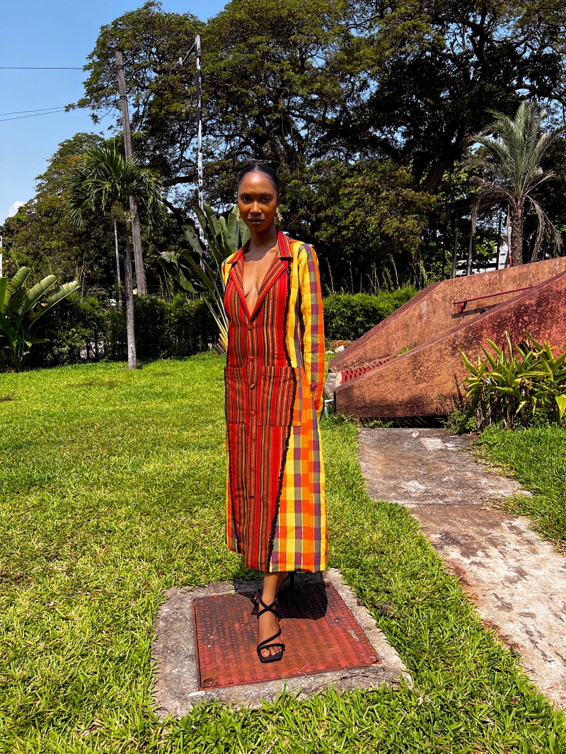 Beaded Silhouette Dress Coat