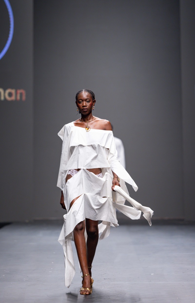 Deconstructed Strips Dress