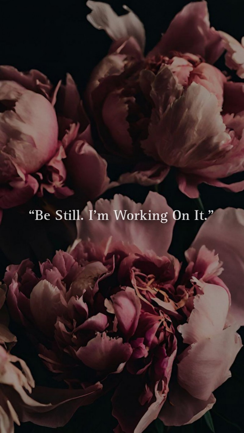 Be Still. I'm Working On It.