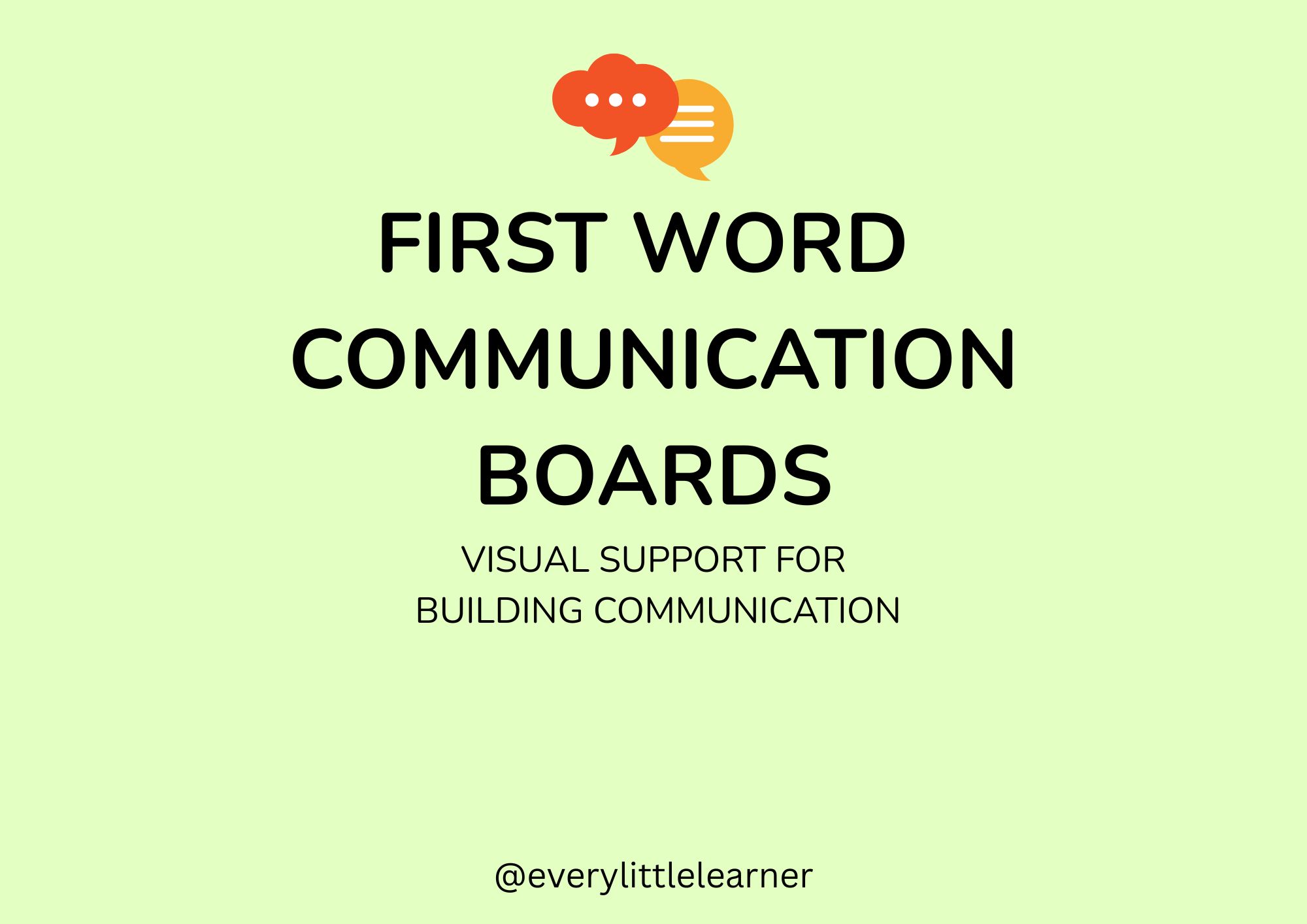 First Words Communication Boards – Building Communication Pack
