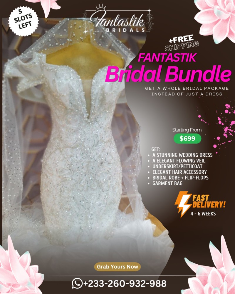 Elegant Off-Shoulder Wedding Gown with a Dramatic Sheer Cape  + Complete Bridal Bundle & Free Shipping