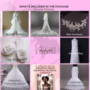 Luxury Crystal Beaded Ball Gown Wedding Dress with Pearls + Free Shipping & Free Complimentary bridal accessories