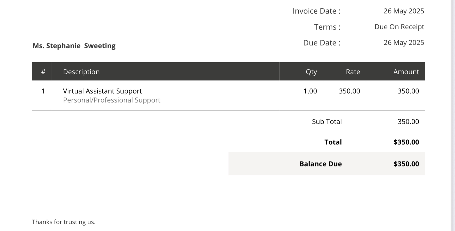 Virtual Assistant Support