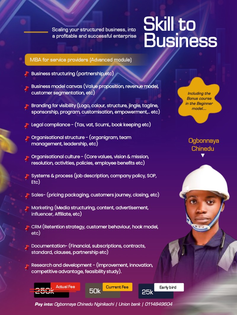 Skill to business MBA (Advanced module)