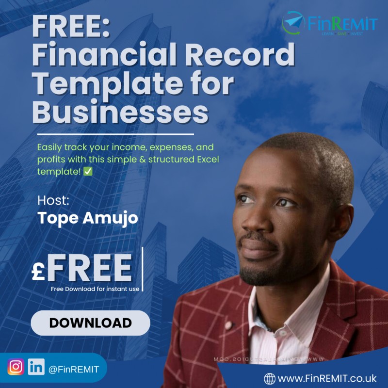 INCOME AND EXPENDITURE EXCEL TEMPLATE - BUSINESS FINANCIAL RECORD FOR SMEs