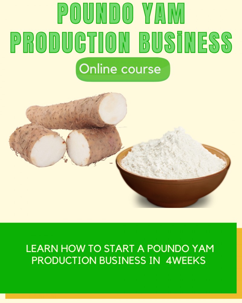 Poundo yam flour production, online course