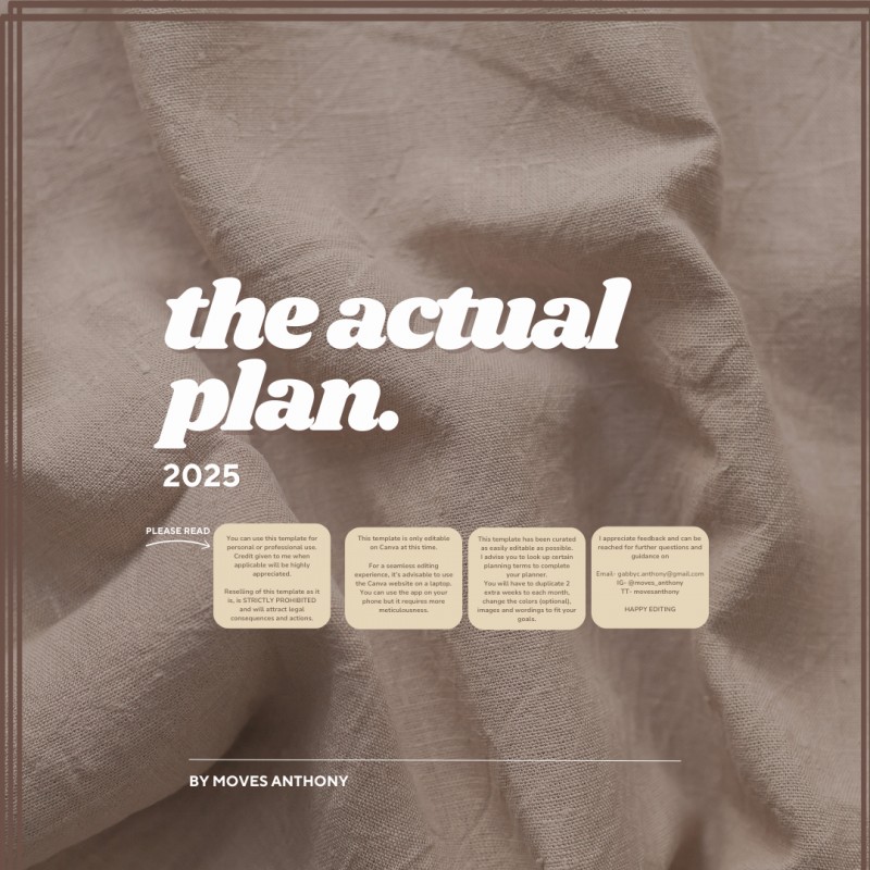2025 Personal Planner- Aesthetic Canva template by Moves Anthony