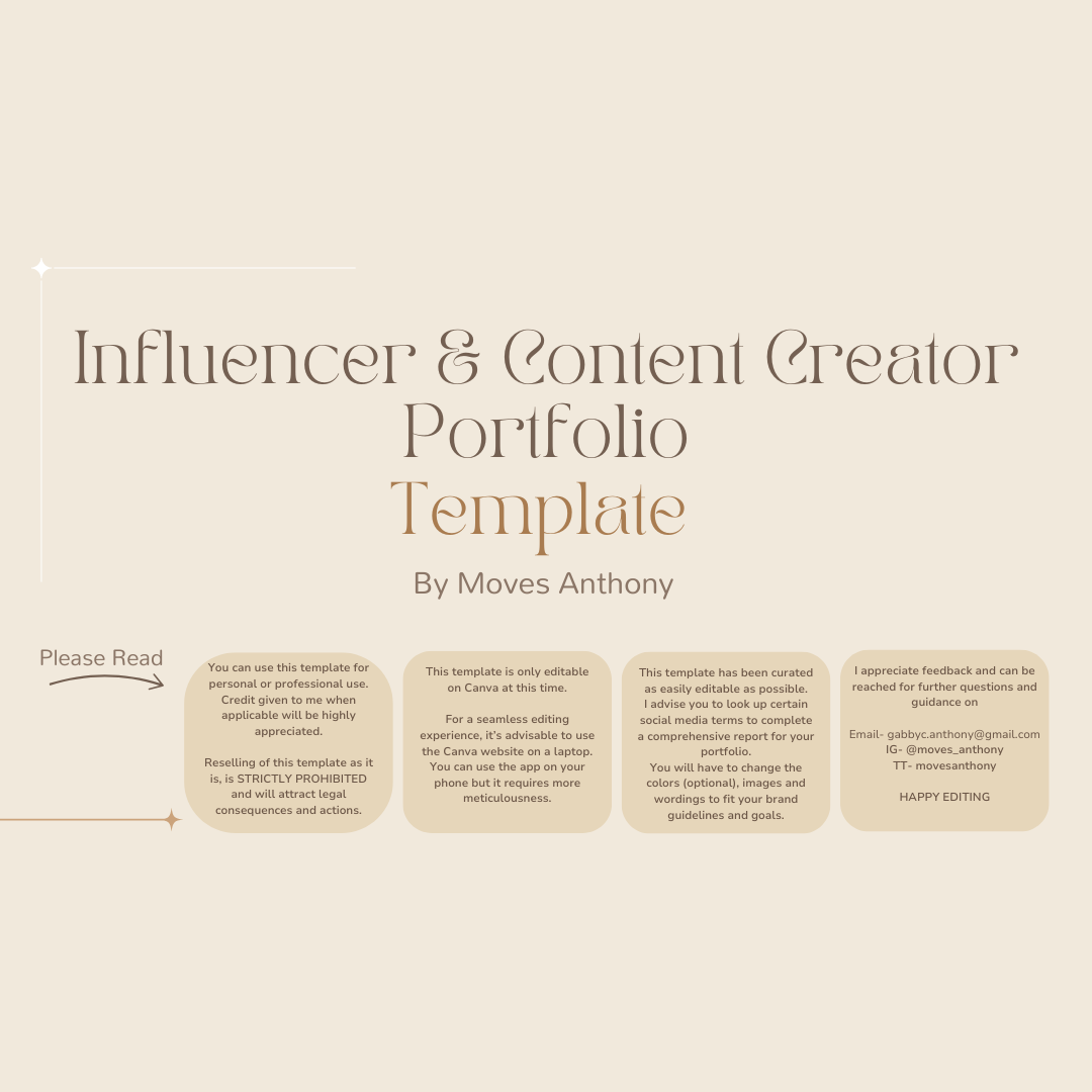 Aesthetic Feminine Influencer & Content Creator Portfolio - Canva by Moves Anthony