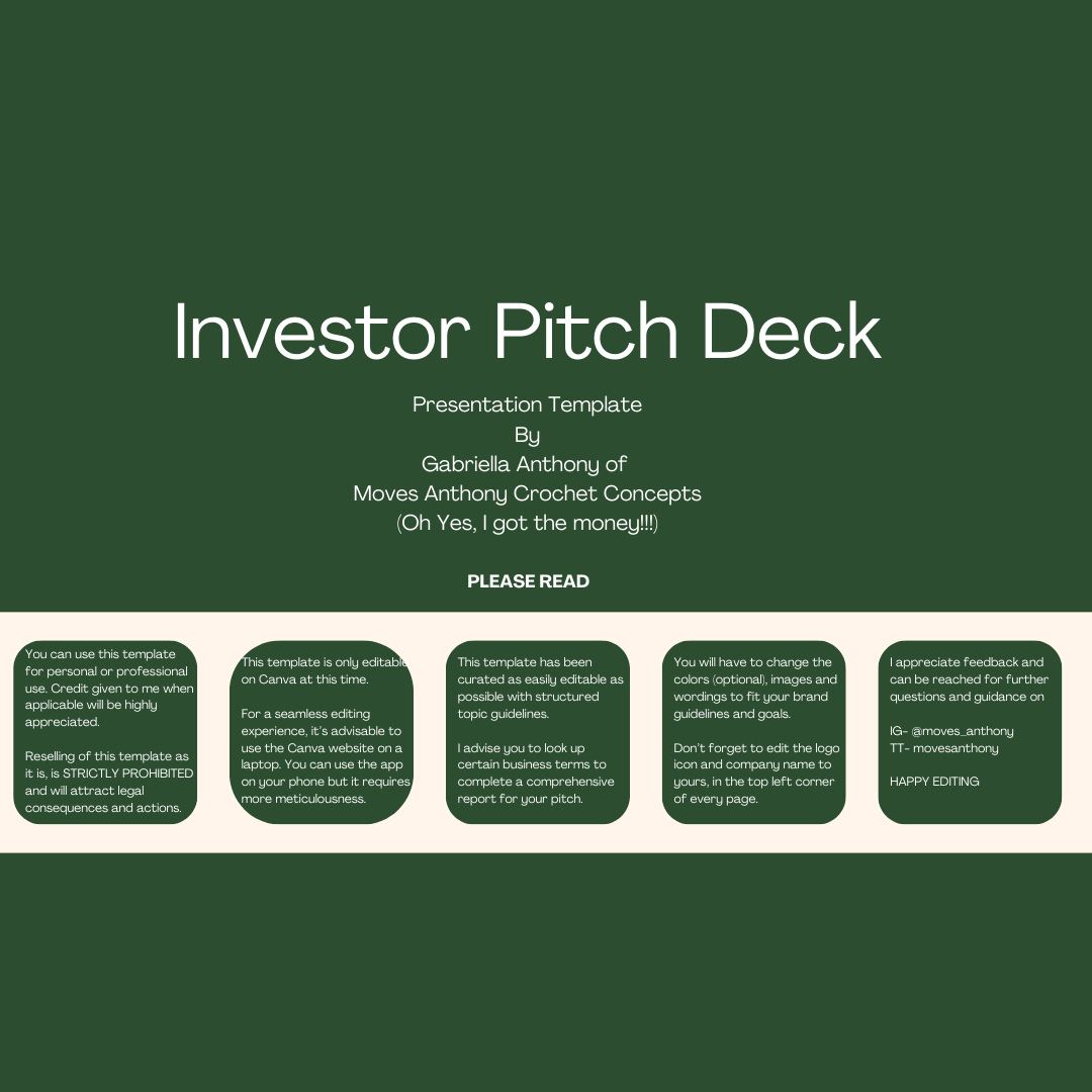 Moves Anthony's Investor Pitch Deck Presentation Template - Canva