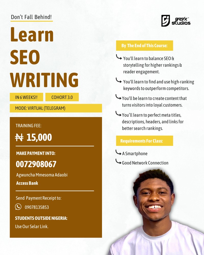 Buy SEO Writing Course by Geek Studios on Selar