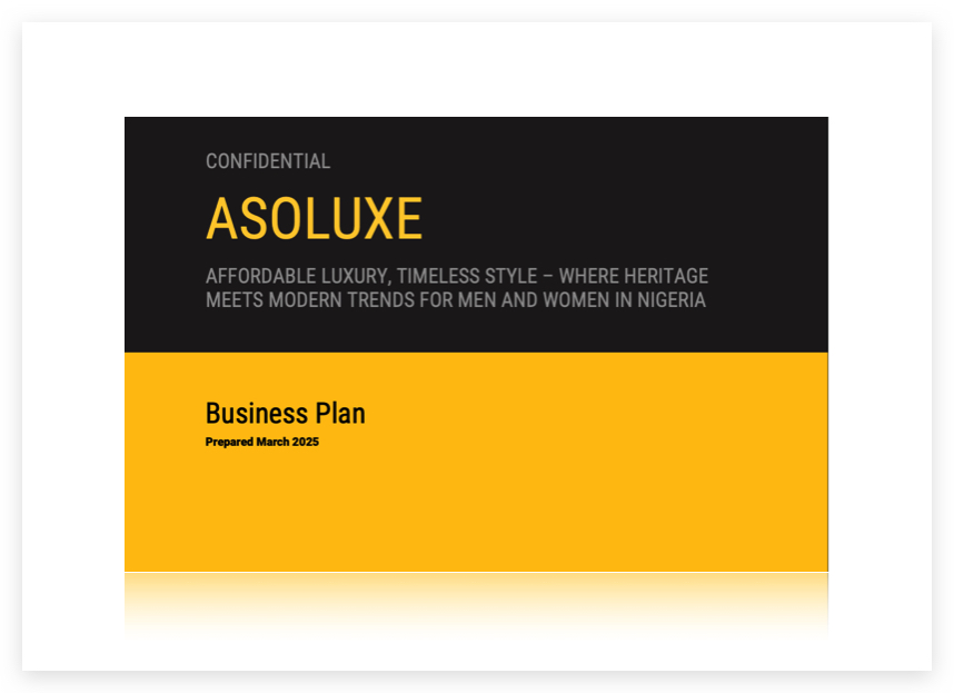ASOLUXE - Nigerian Affordable Luxury Business Plan