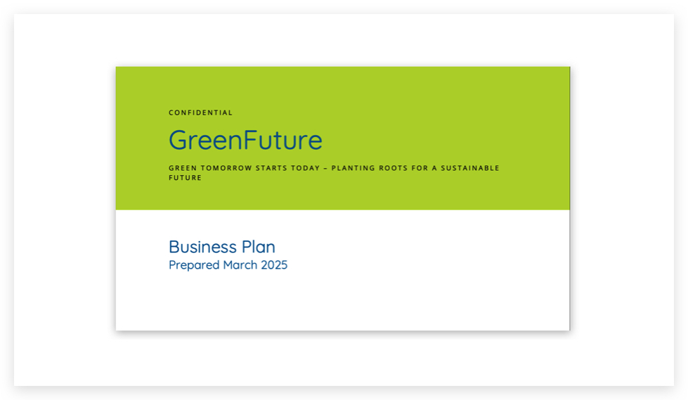 GreenFuture - Tree Planting Business Plan in Urban Areas