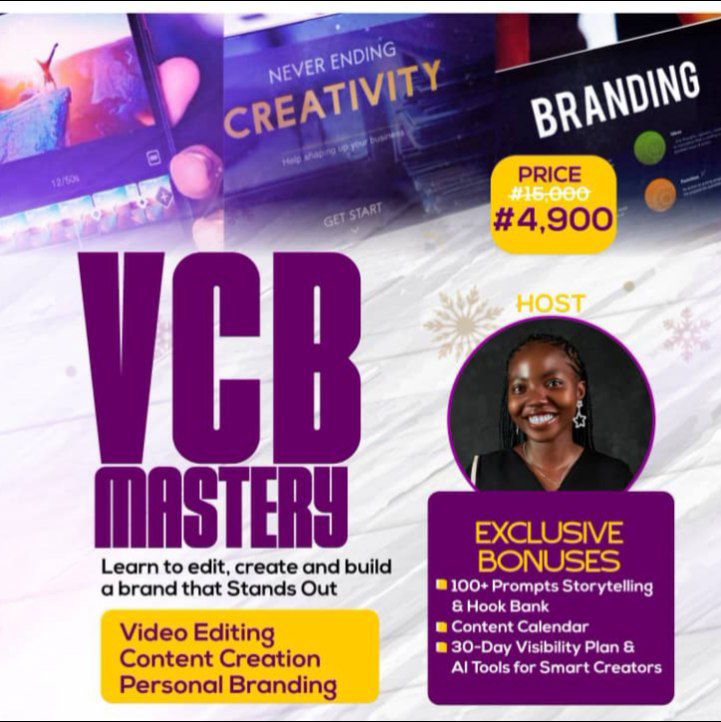 VCB MASTERY: 💡 Master the 3 skills every modern creator needs — Video Editing, Content Creation & Personal Branding — all in one transformative course.