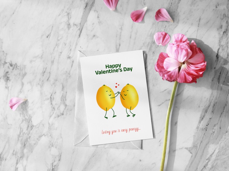 Loving you is easy peasy Valentine's Greeting Card